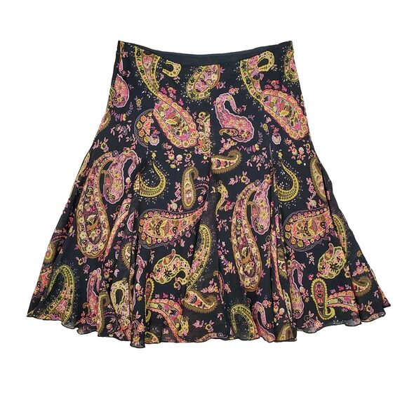 Dana Buchman Y2K Floral Silk Skirt 12 Midi Flowy Whimsigoth Fairy Grunge - Picture 2 of 10